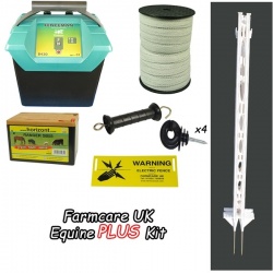 9 Volt Equine PLUS Starter Kit 3ft posts - for challenging animals
